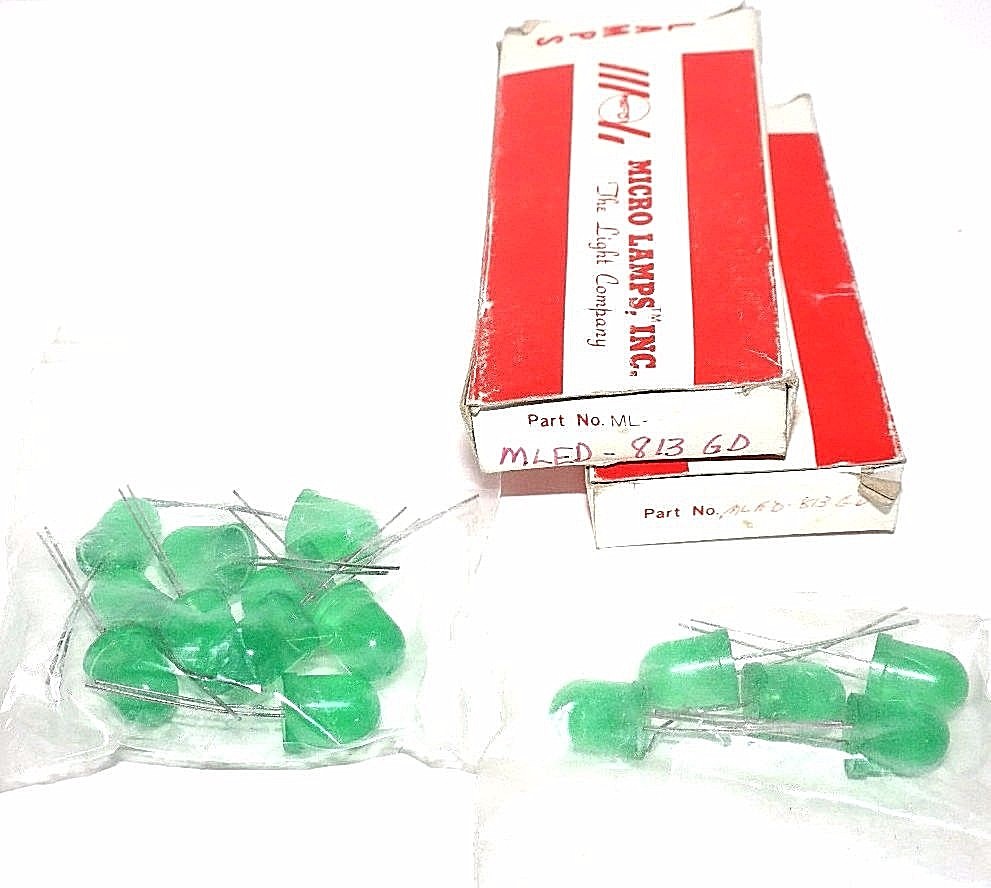 Used LOT OF 15 NEW MICRO LAMPS, INC MLED-813-GD GREEN LAMPS MLED813GD