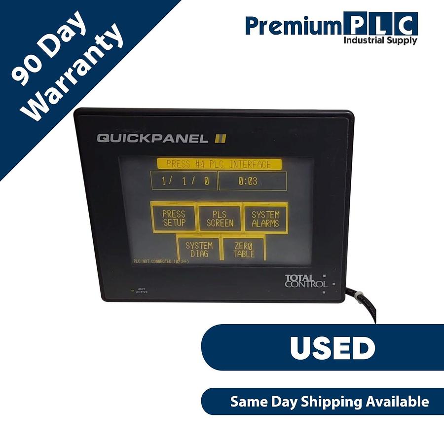 Used USED TOTAL CONTROL GE FANUC QPI21100E2P /A 9" QUICKPANEL II OPERATOR PANEL
