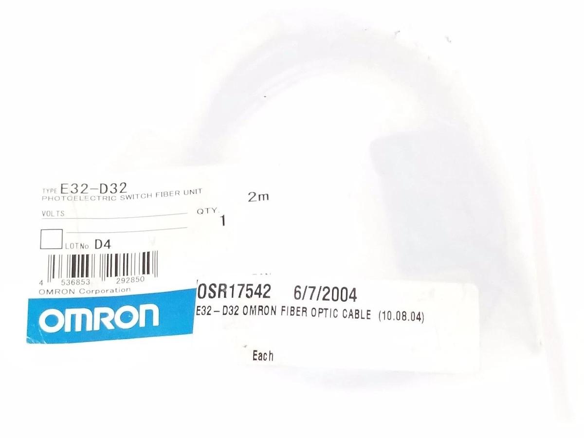 Used NEW OMRON E32-D32 PHOTOELECTRIC SWITCH FIBER UNIT E32D32, 2M