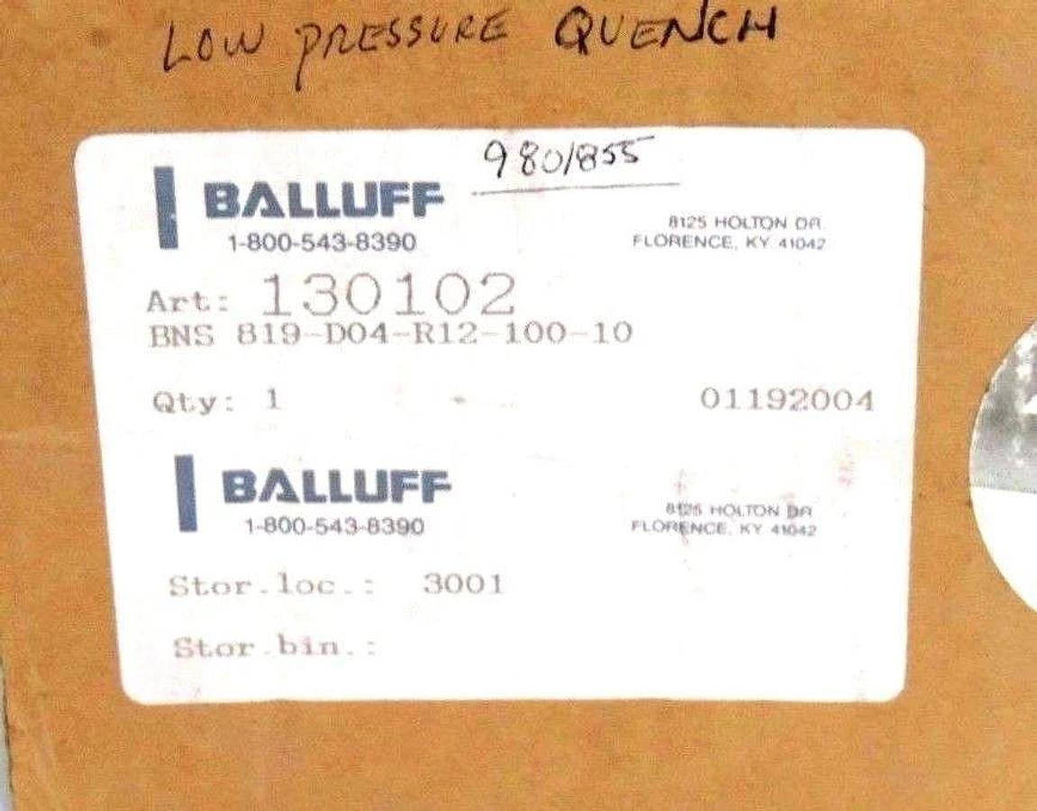 NIB BALLUFF 819-D04-R12-100-10 LIMIT SWITCH 130102, 6-60VAC/DC, 819D04R1210010
