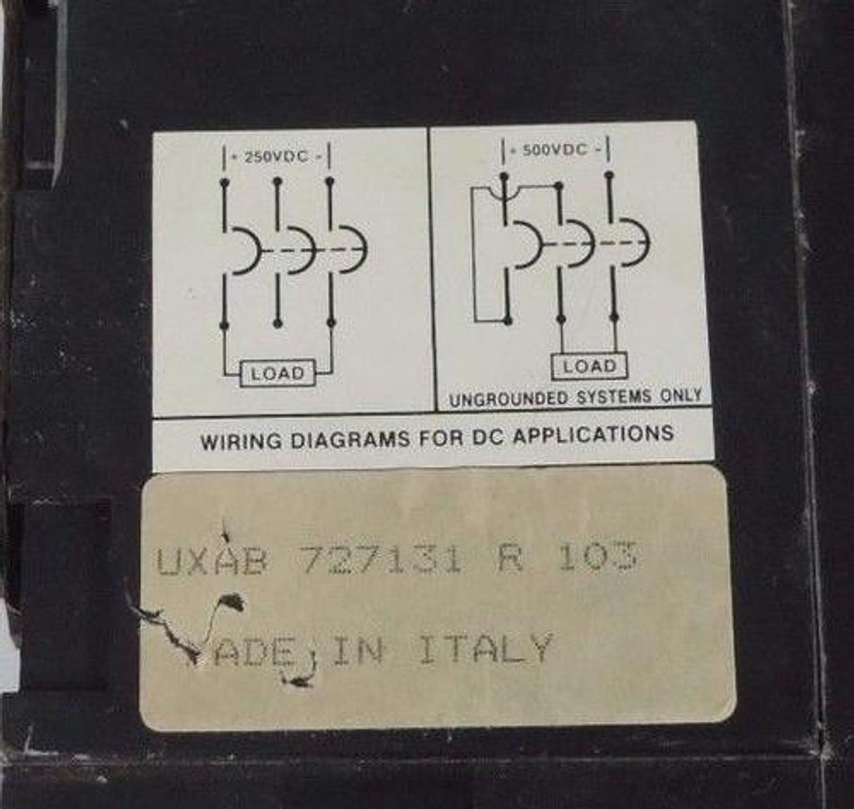 Used LOT OF 3 ABB UXAB-727131-R-103 CIRCUIT BREAKERS 20AMP 480VAC 500VDC TYPE ES