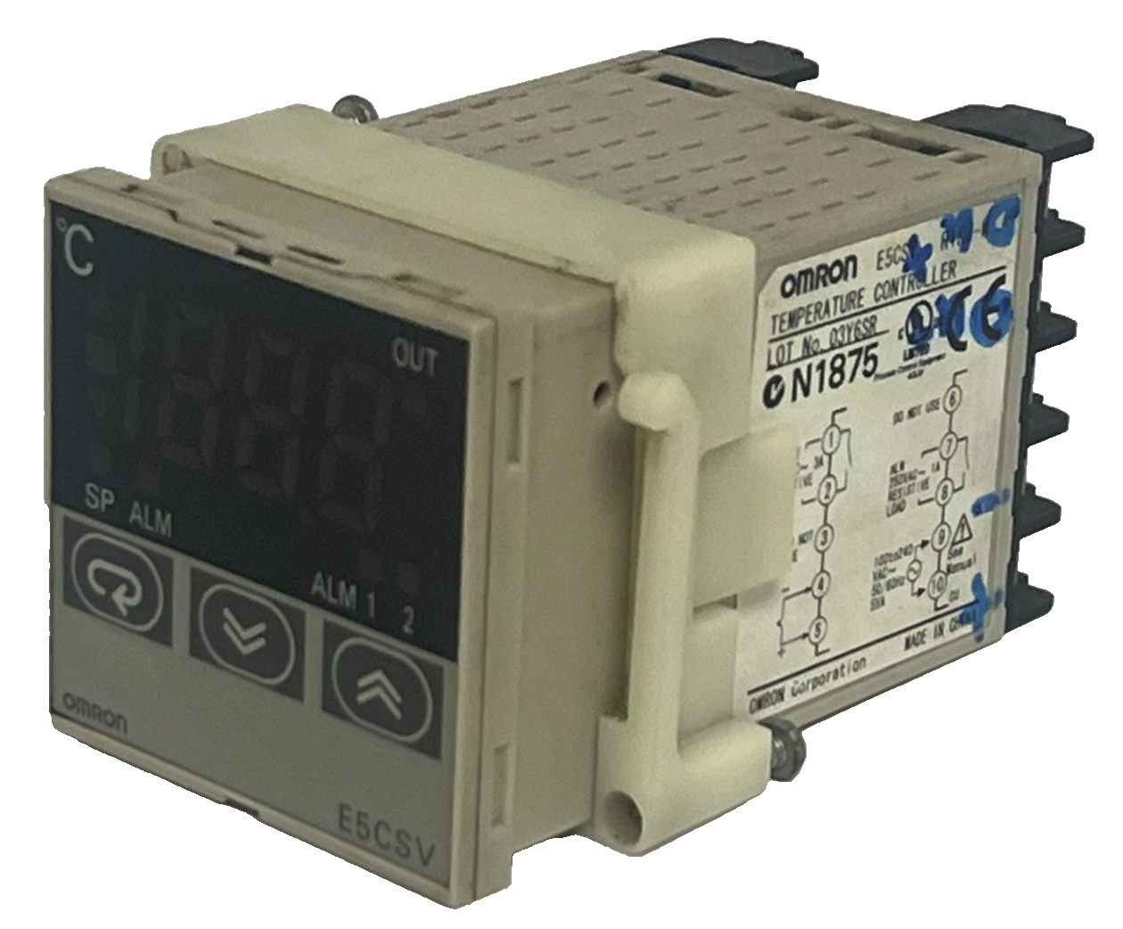 Used OMRON E5CSV-R1KJ-W Temperature Controller 1/8 DIN Relay Output K TC Input