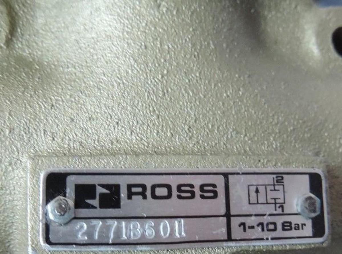 Used NEW ROSS 2771B6011 VALVE 1-10 BAR 1 OT 2W NC L INT PQUEEN
