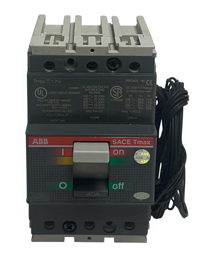ABB SACE Tmax T1N / T1N040TLA / 1SDA061803R1 CIRCUIT BREAKER 40A 3-POLE AUX NSNP