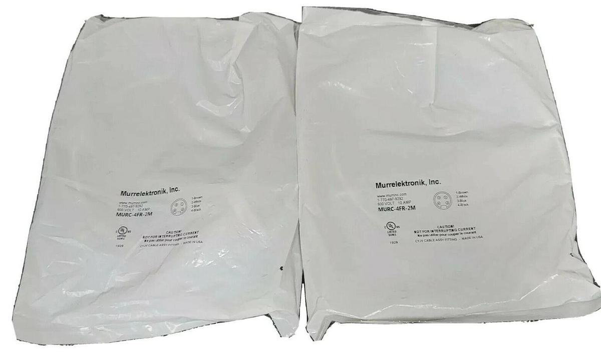 Used LOT OF 2 NEW MURRELEKTRONIK MURC-4FR-2M FEMALE RECEPTACLES MURC4FR2M 600V 10A