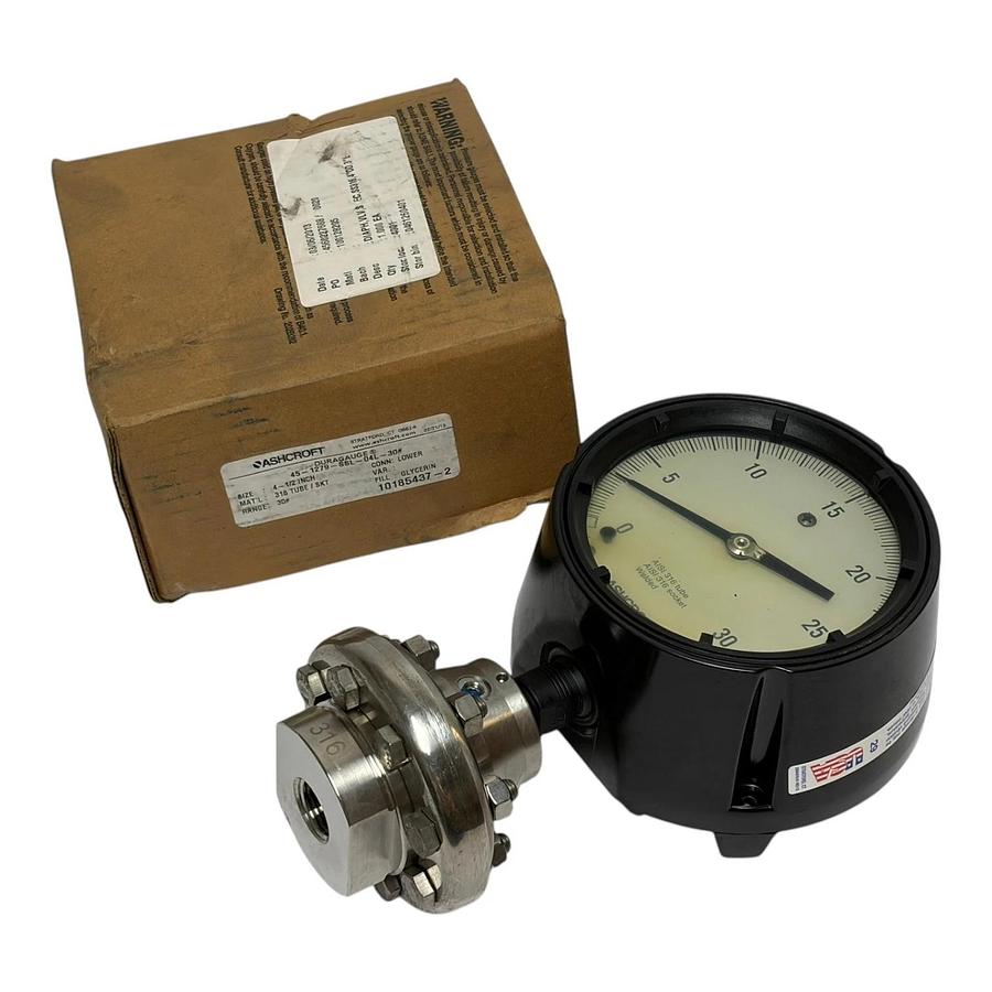 Ashcroft Duragauge 45-1279-SSL-04L-30# 4-1/2" Pressure Gauge 30 PSI New