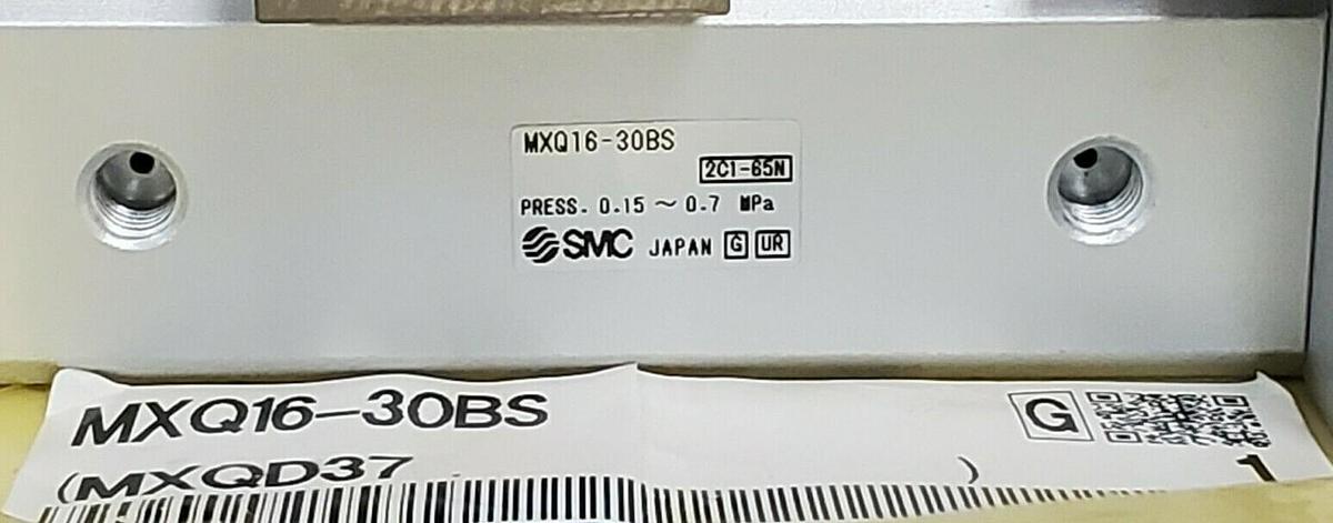 Used NEW SMC MXQ16-30BS AIR SLIDE TABLE CYLINDER MXQD37 W/ SHOCK ABSORBER MXQ1630BS
