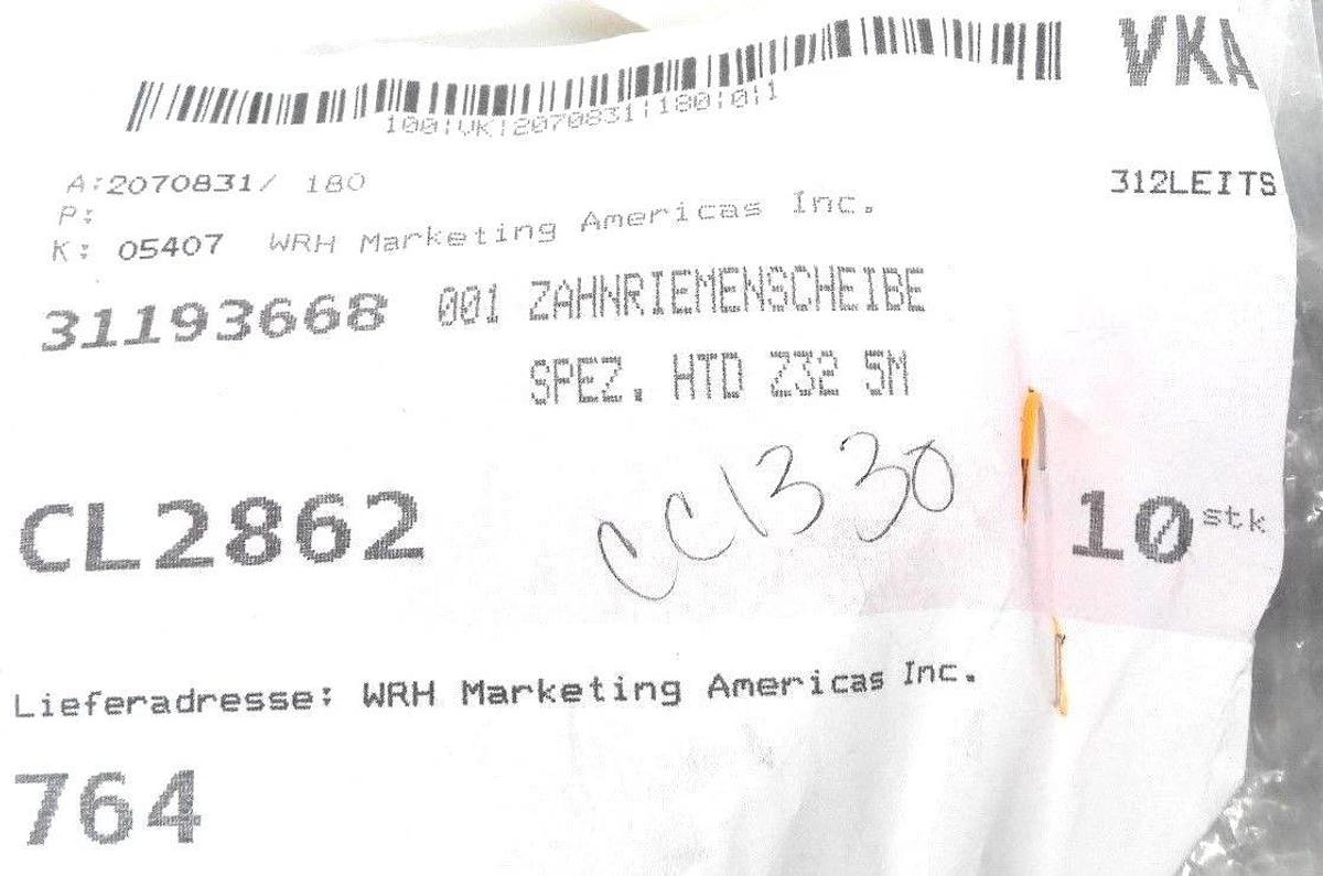 LOT OF 10 NEW EMPF: 03300 FERAG AG VK-A: 719460, 31193668 SPEZ. HTD Z32 5M