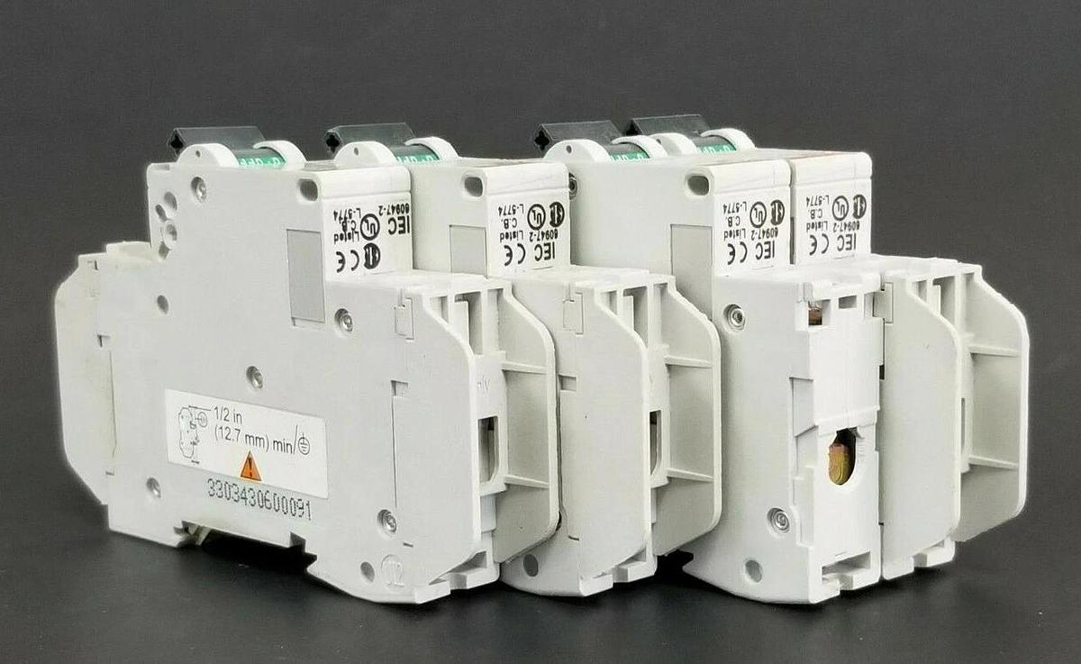 Used LOT OF 4 MERLIN GERIN CAT. NO. 60109 MULTI9 C60 CIRCUIT BREAKERS C8A 240V/60V