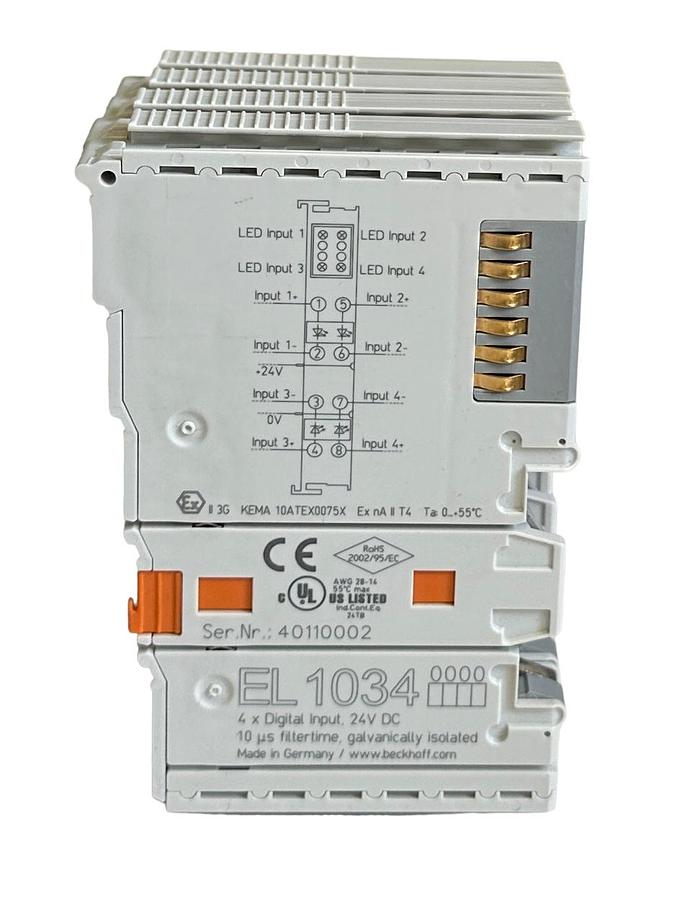 Used 4 NEW BECKHOFF EL1034 I/O SERIES DIGITAL INPUT MODULES 24VDC OEM