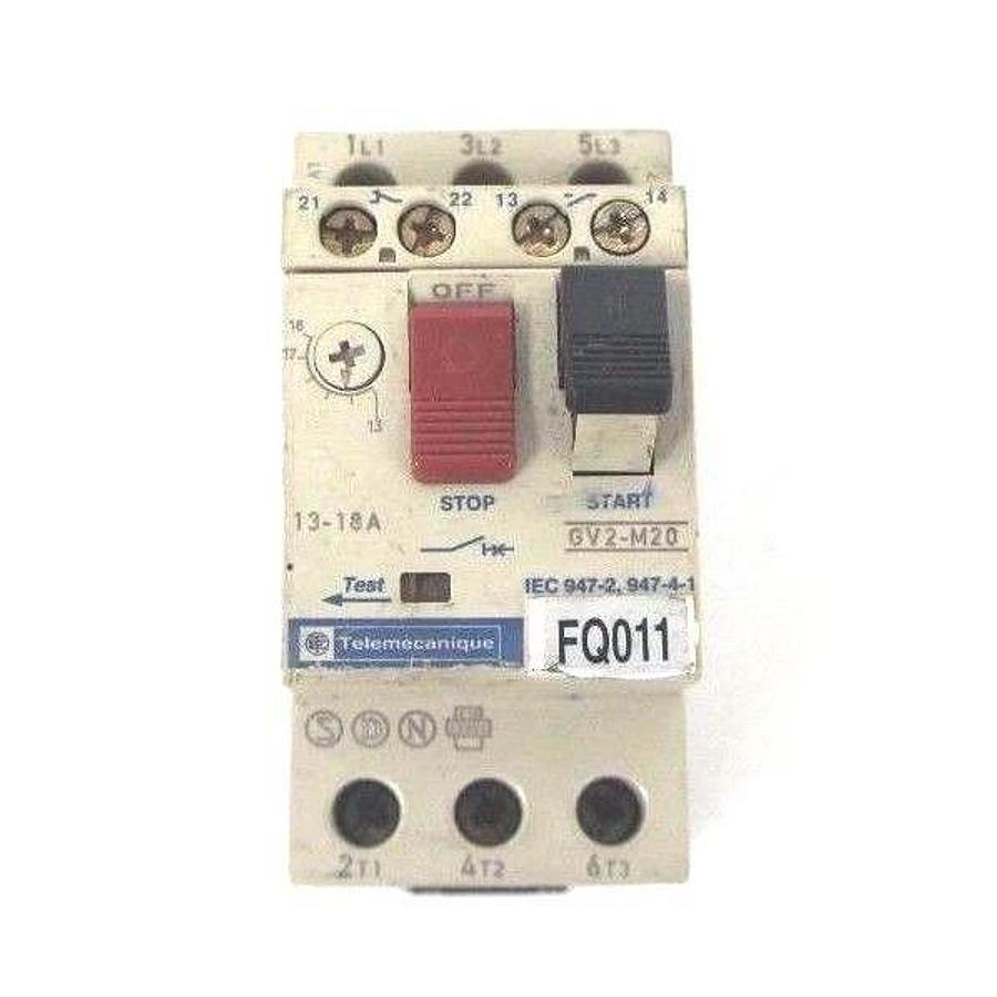 Used TELEMECANIQUE GV2-M20 MOTOR STARTER PROTECTOR 13-18A, 690VAC, GV2M20