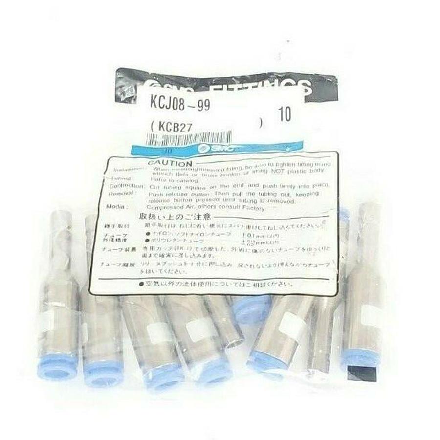 Used PACK OF 10 NEW SMC KCJ08-99 KC SELF SEAL FITTINGS KCB27, 8MM (5/16")