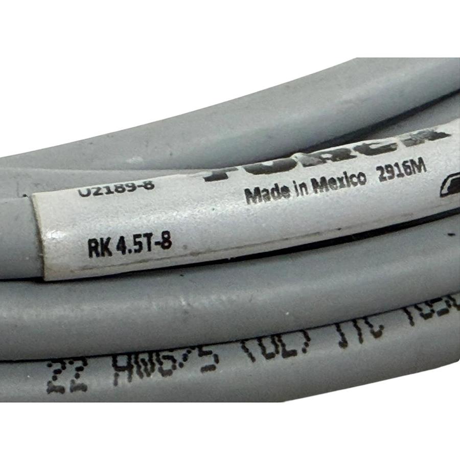 Turck RK 4.5T-8 M12 Single-Ended Cordset 5-Wire 22AWG 8 Meter 26.2ft - NSNP