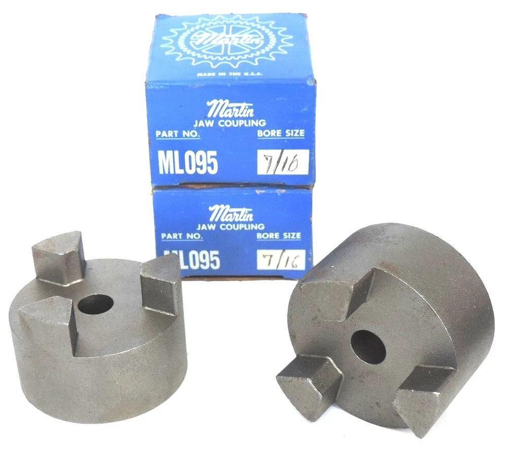 Used LOT OF 2 NIB MARTIN ML095 7/16 JAW COUPLINGS ML095716