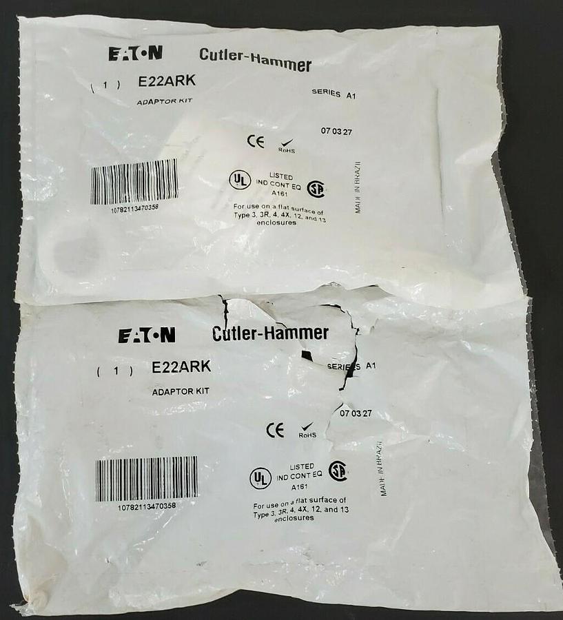 Used LOT OF 2 NEW EATON CUTLER-HAMMER E22ARK ADAPTOR KITS SER. A1 (1 OPENED)