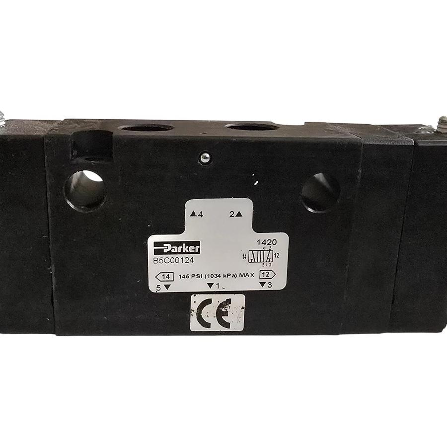 Parker B5C00124 B5 Series Pneumatic Solenoid Valve 4-Way 2-Pos 1/4"NPT 120V NSNP