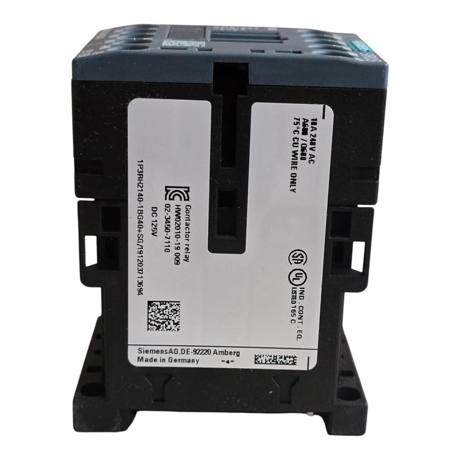 Siemens 3RH2140-1BG40 SIRIUS Contactor Relay 4 NO 125V DC Coil Size S00 NSMP 662643906844