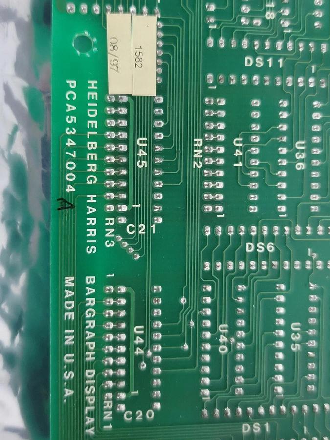 Used HEIDELBERG HARRIS PCA5347004 BARGRAPH DISPLAY BOARD REV. A PCA5347004A