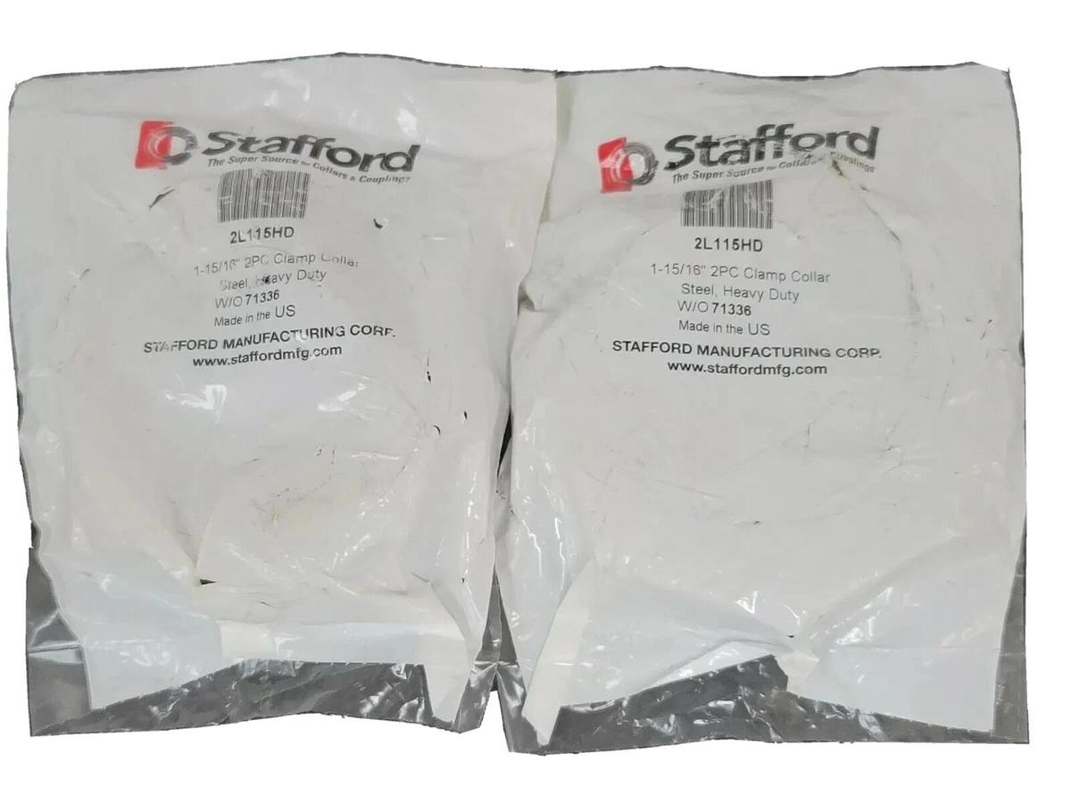 Used LOT OF 3 NEW STAFFORD 2L115HD 1-15/16'' 2PSC CLAMP COLLARS STEEL HEAVY DUTY