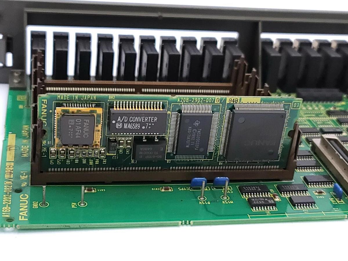 Used FANUC A16B-2202-0820/02B AUXILIARY AXIS CONTROL PC BOARD W/ A20B-2902-0070/04B