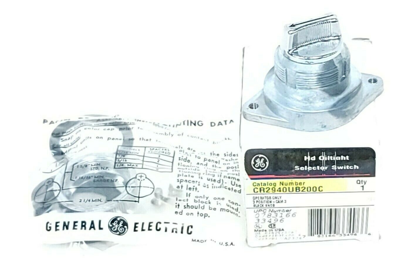 NIB GENERAL ELECTRIC CR2940UB200C OPERATOR 3POS