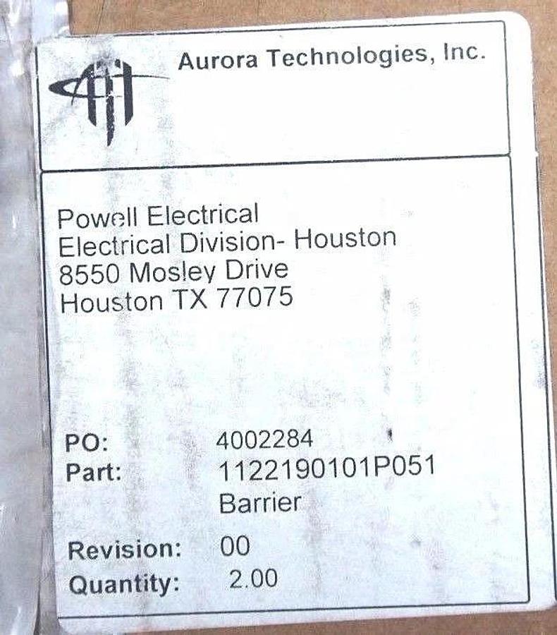 LOT OF 2 NEW AURORA TECHNOLOGIES 1122190101P051 LOWER BARRIERS GSCT