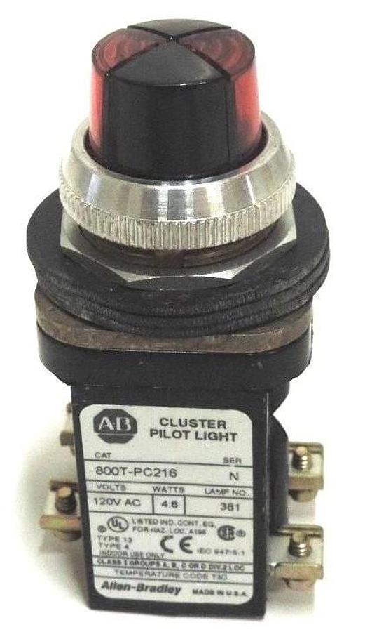 Used NIB ALLEN BRADLEY 800T-PC216XRXR CLUSTER PILOT LIGHT 800TPC216XRXR SER. N