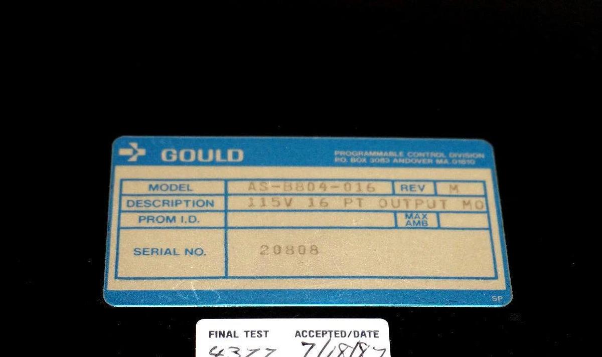 Used MODICON AS-B804-016 115VAC OUTPUT MODULE, REV M, ASB804016