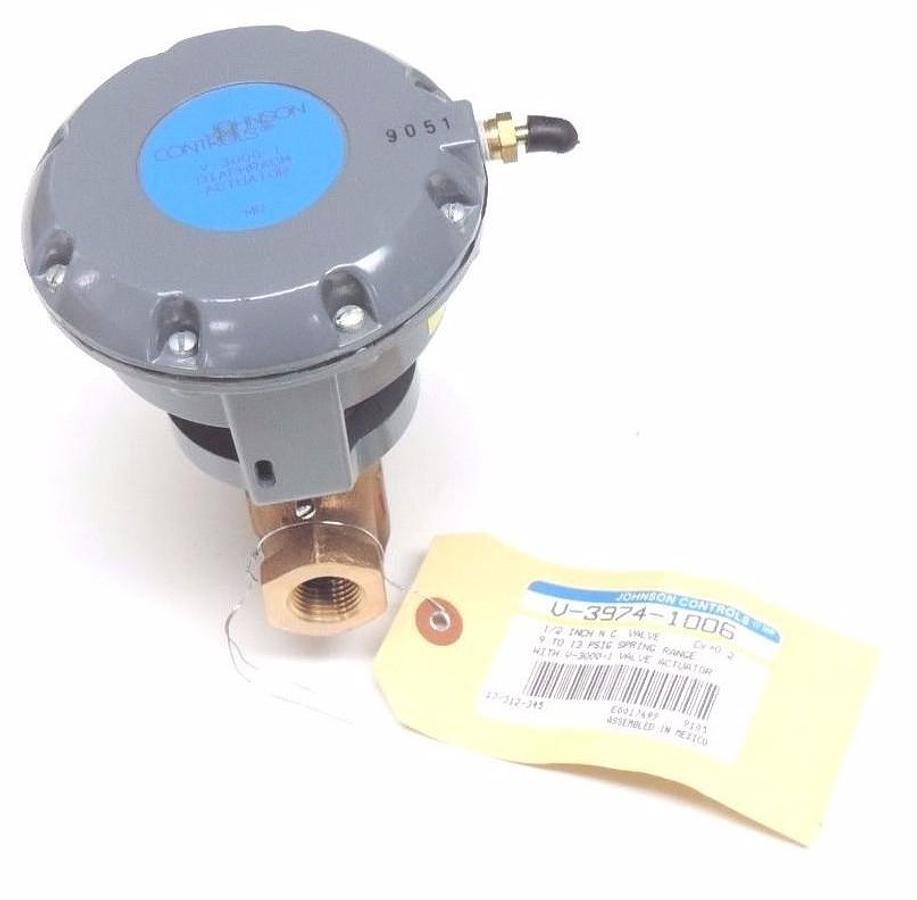 Used NIB JOHNSON CONTROLS V-3974-1006 PNEUMATIC ACTUATOR W/ V-3000-1 VALVE