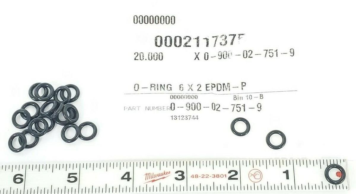 LOT OF 20 NEW KRONES 0-900-02-751-9 O-RINGS 6X2 EPDM-P