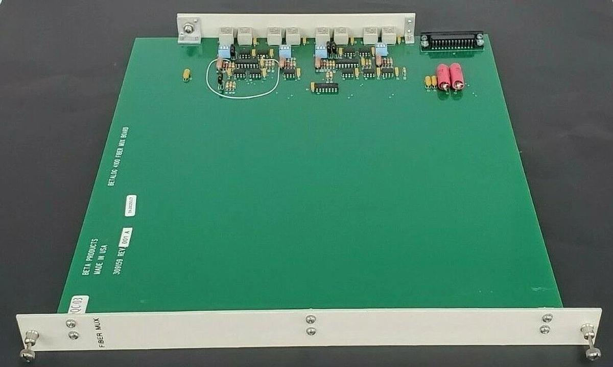 Used BETA PRODUCTS 309159 REV. 001A BETALOG 4100 FIBER MUX BOARD