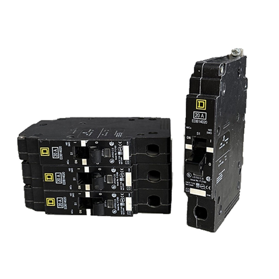 Used 4 NEW SQUARE D EDB14020 MINIATURE CIRCUIT BREAKERS 20A