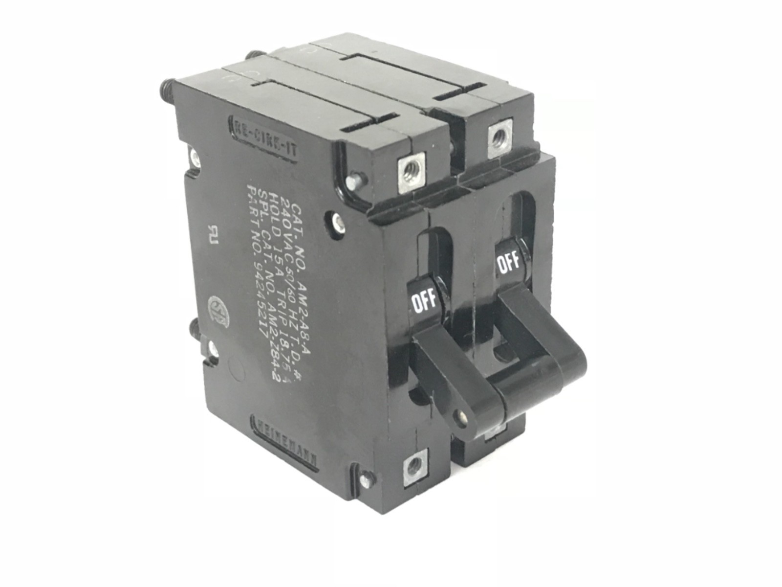 Used HEINEMANN AM2-A8-A CIRCUIT BREAKER 240VAC, 50/60HZ, AM2-Z84-2, 94245217, AM2A8A