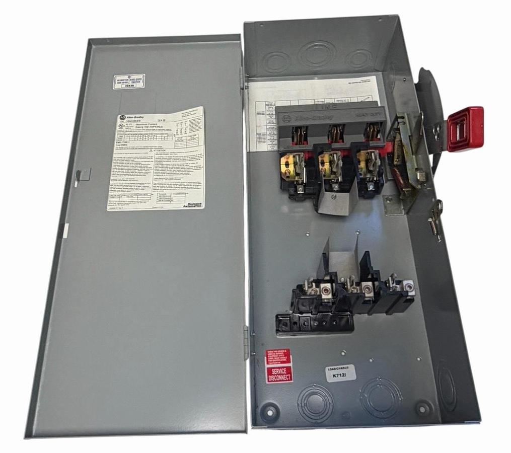 Used Allen Bradley 1494H-DA3H6 /B HD Fusible Disconnect Safety Switch 100A 600VAC NEW