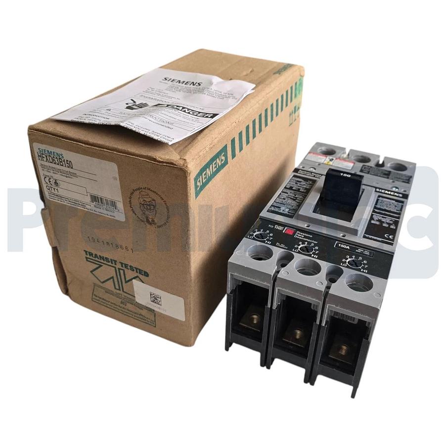 SIEMENS HFXD63B150 SENTRON CIRCUIT BREAKER 3P/150A/600V~/65kA@480V~ w/TRIP NSMP 783643318144