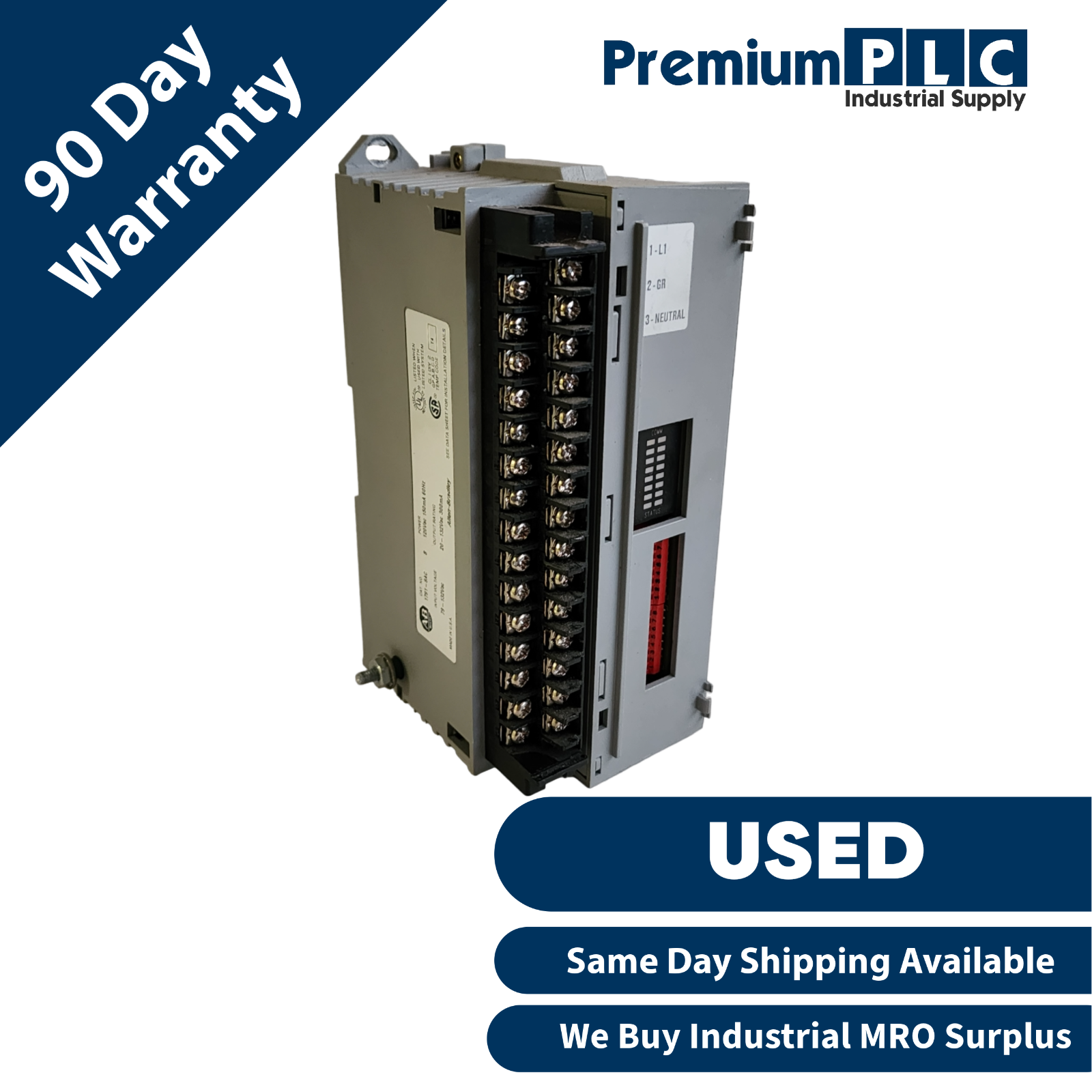 Used USED ALLEN BRADLEY 1791-8AC /B AC BLOCK I/O MODULE 8IN/8OUT 120VAC 17918AC