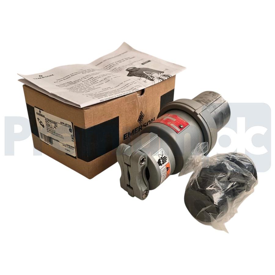 Appleton ACP6034BC Powertite 60 Amp 600V 3-Wire 4-P Metallic Clamping Ring Plug 781381440226