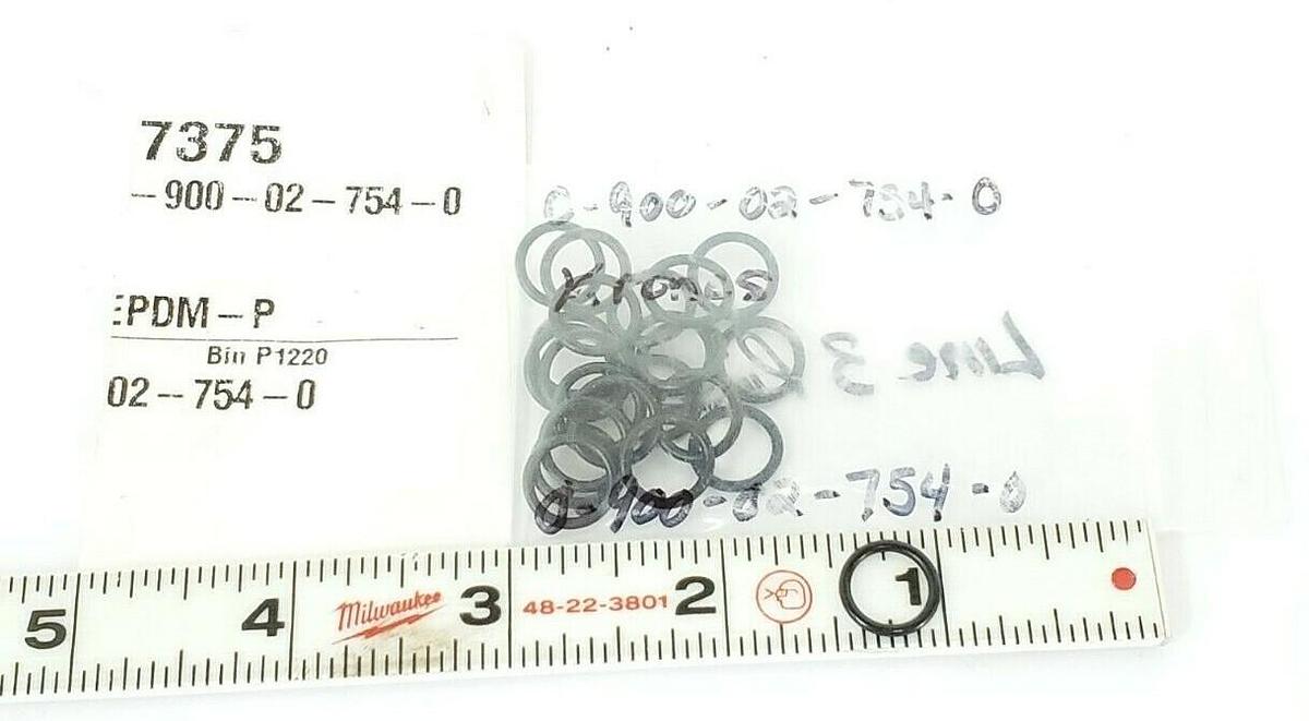 Used LOT OF 22 NEW KRONES 0-900-02-754-0 O-RINGS 9X1.5 EPMD-P, 0900027540
