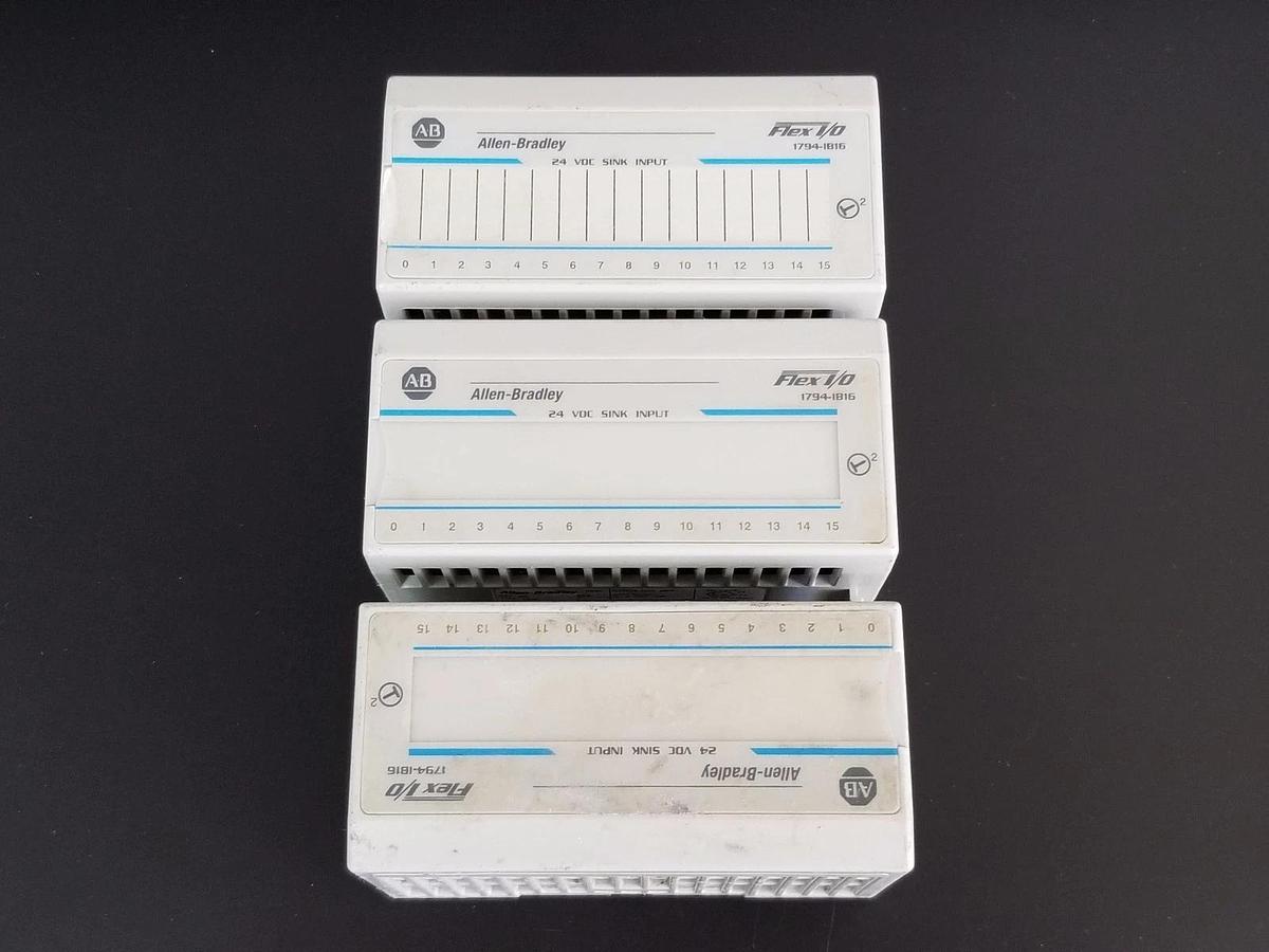 Used LOT OF 3 ALLEN BRADLEY 1794-IB16 FLEX I/O MODULES SER. A REV. A01, 1794IB16
