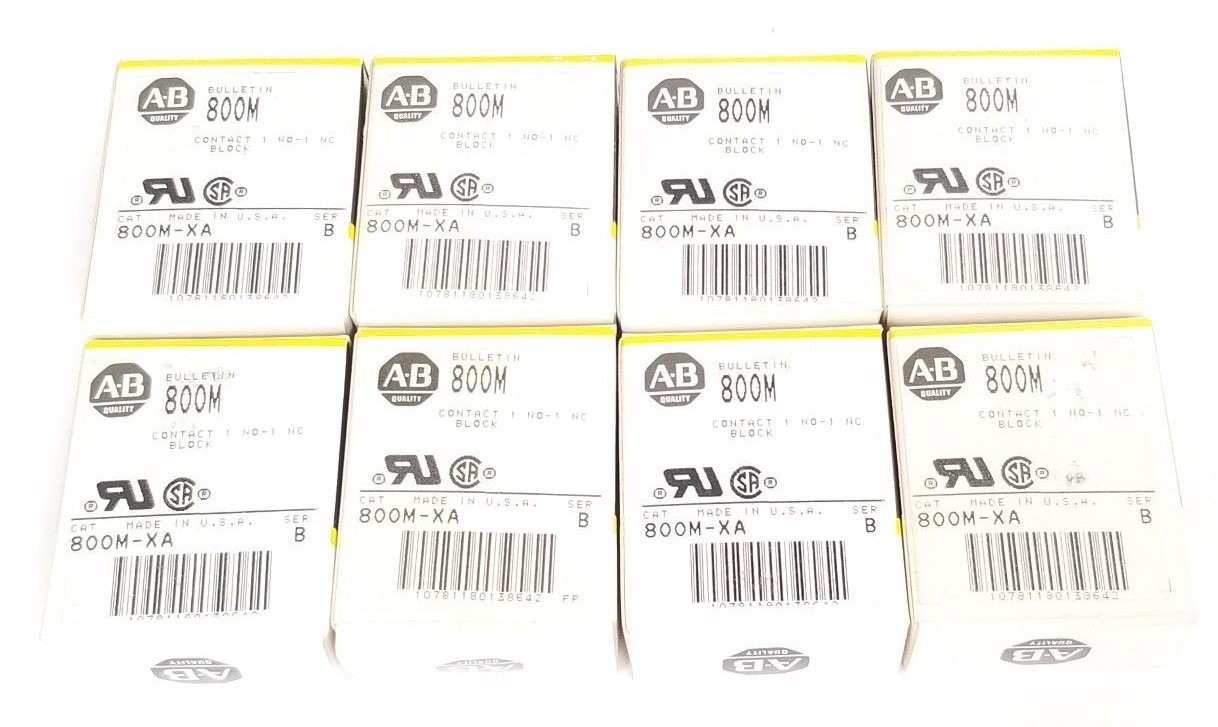 LOT OF 8 NIB ALLEN BRADLEY 800M-XA CONTACT BLOCKS 800MXA, SER. B