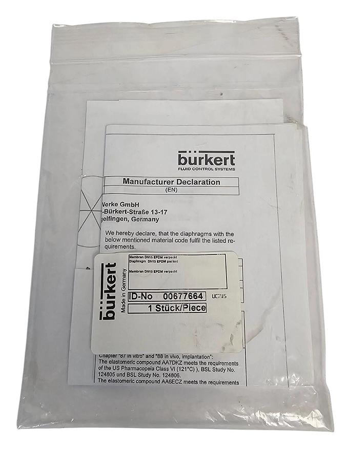 Used NEW BURKERT 00677664 MEMBRAN DIAPHRAGM 677664 DN15 EPDM