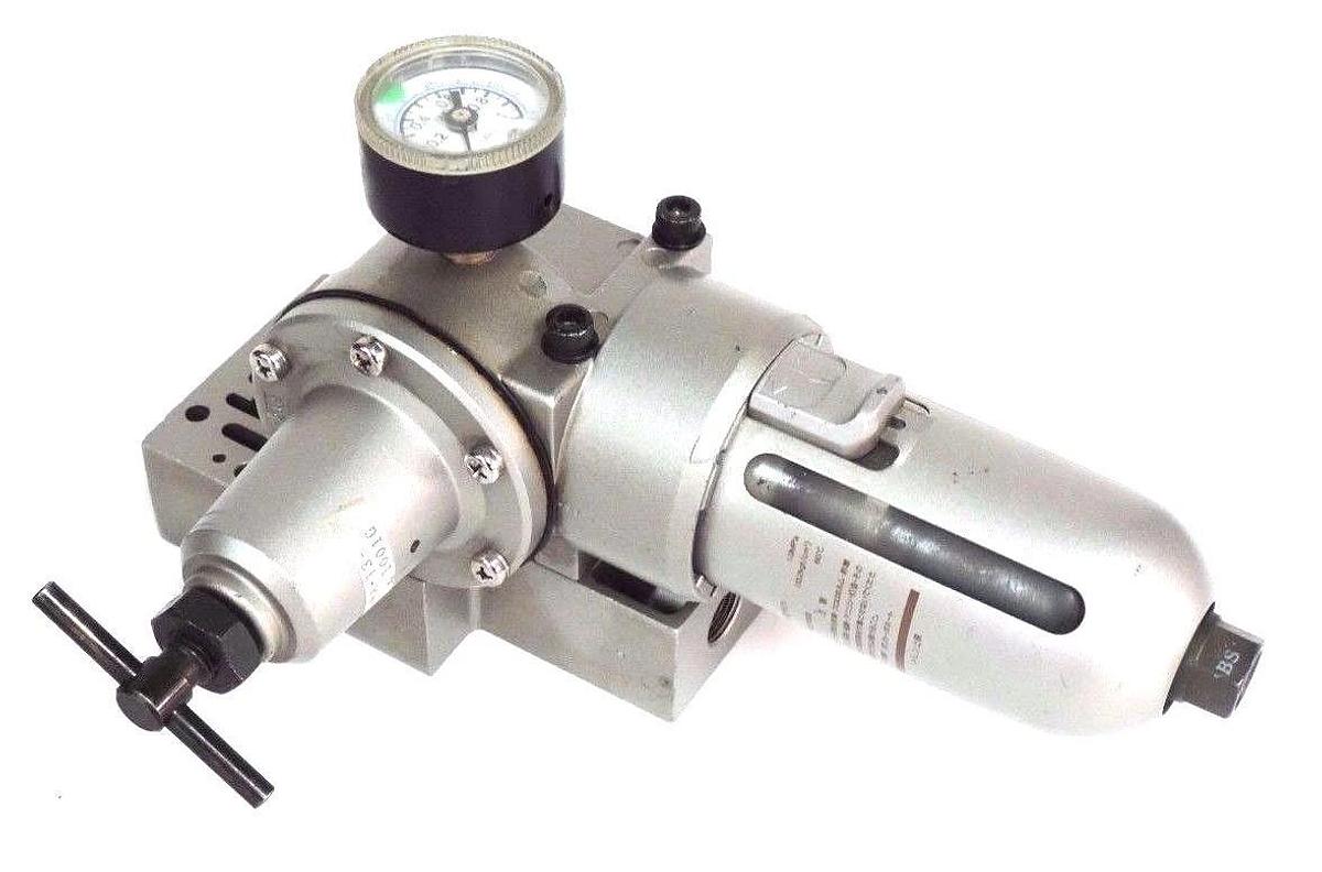 Used SMC INA-13-1001G REGULATOR 1.0MPA, 145PSI W/ SMC MPA GAUGE INA131001G