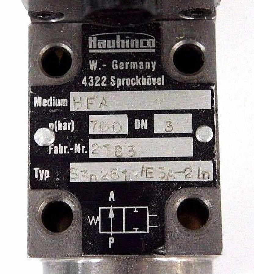 Used REPAIRED HAUHINCO S3N2610/E3A-2IN SOLENOID VALVE MEDIUM HFA, FABR. NR. 2783