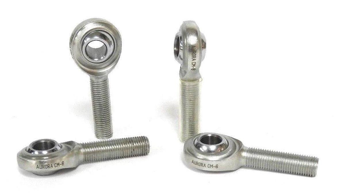 Used LOT OF 4 NEW AURORA CM-6 ROD ENDS MALE 1/4IN BORE