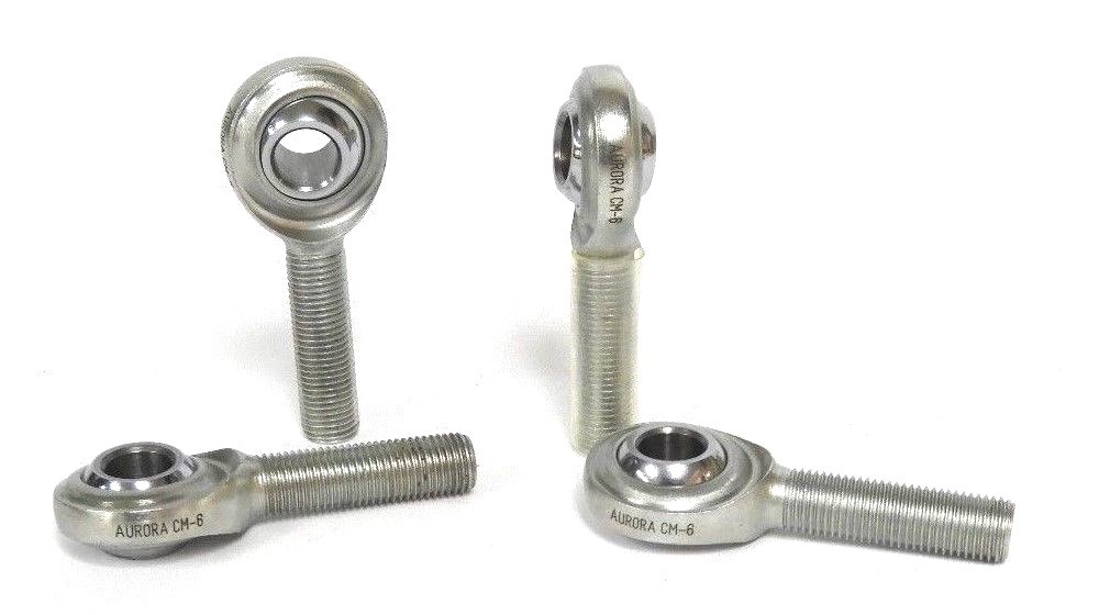 Used LOT OF 4 NEW AURORA CM-6 ROD ENDS MALE 1/4IN BORE