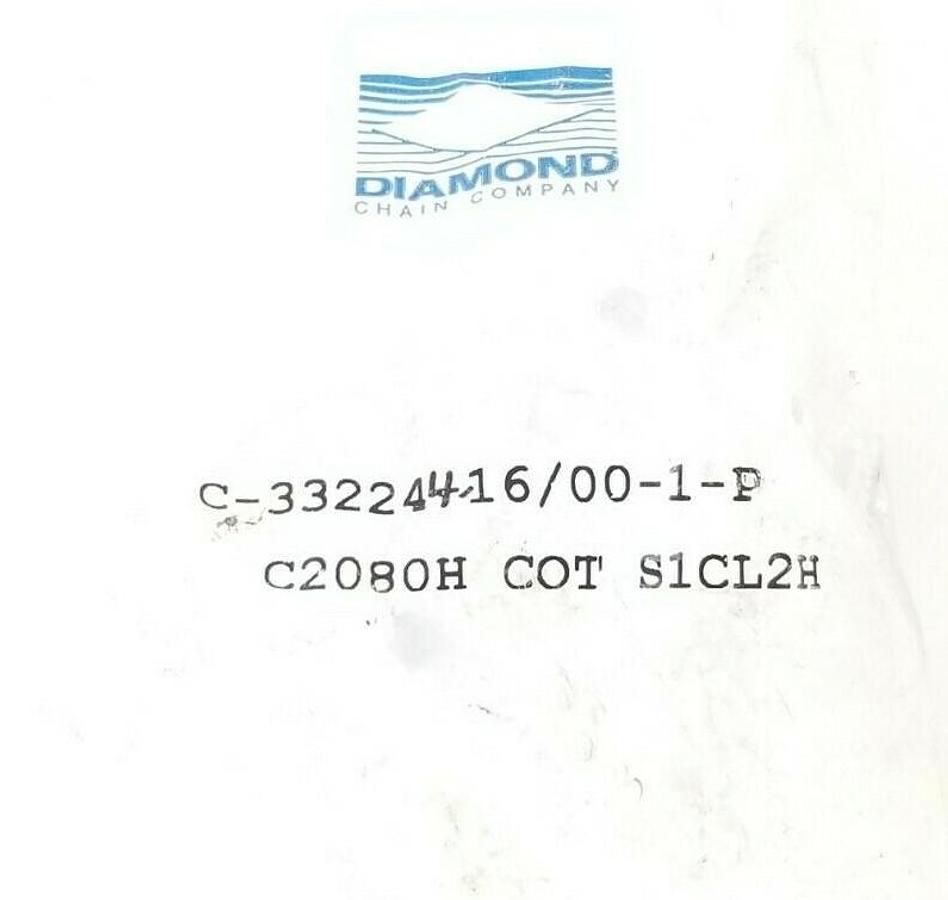 Used NEW IN BAG DIAMOND CHAIN CO. C-332244-16/00-1-P ROLLER CHAIN LINK C2080H S1CL2H