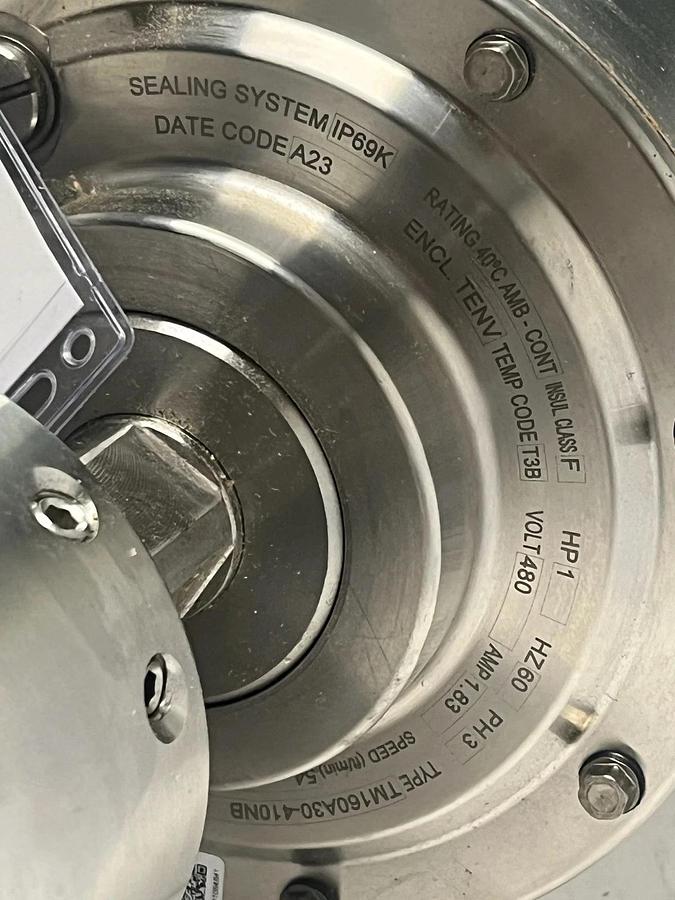 Van der Graaf TM160A30-410NB Drum Motor 6.27" x 16" 1HP 480V 54FPM New Surplus