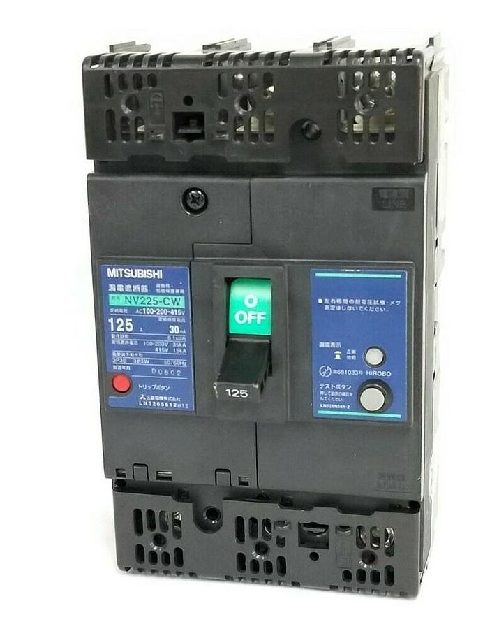 Used MITSUBISHI NV225-CW NO-FUSE BREAKER 125A, 3P, 50/60HZ, NF225CW