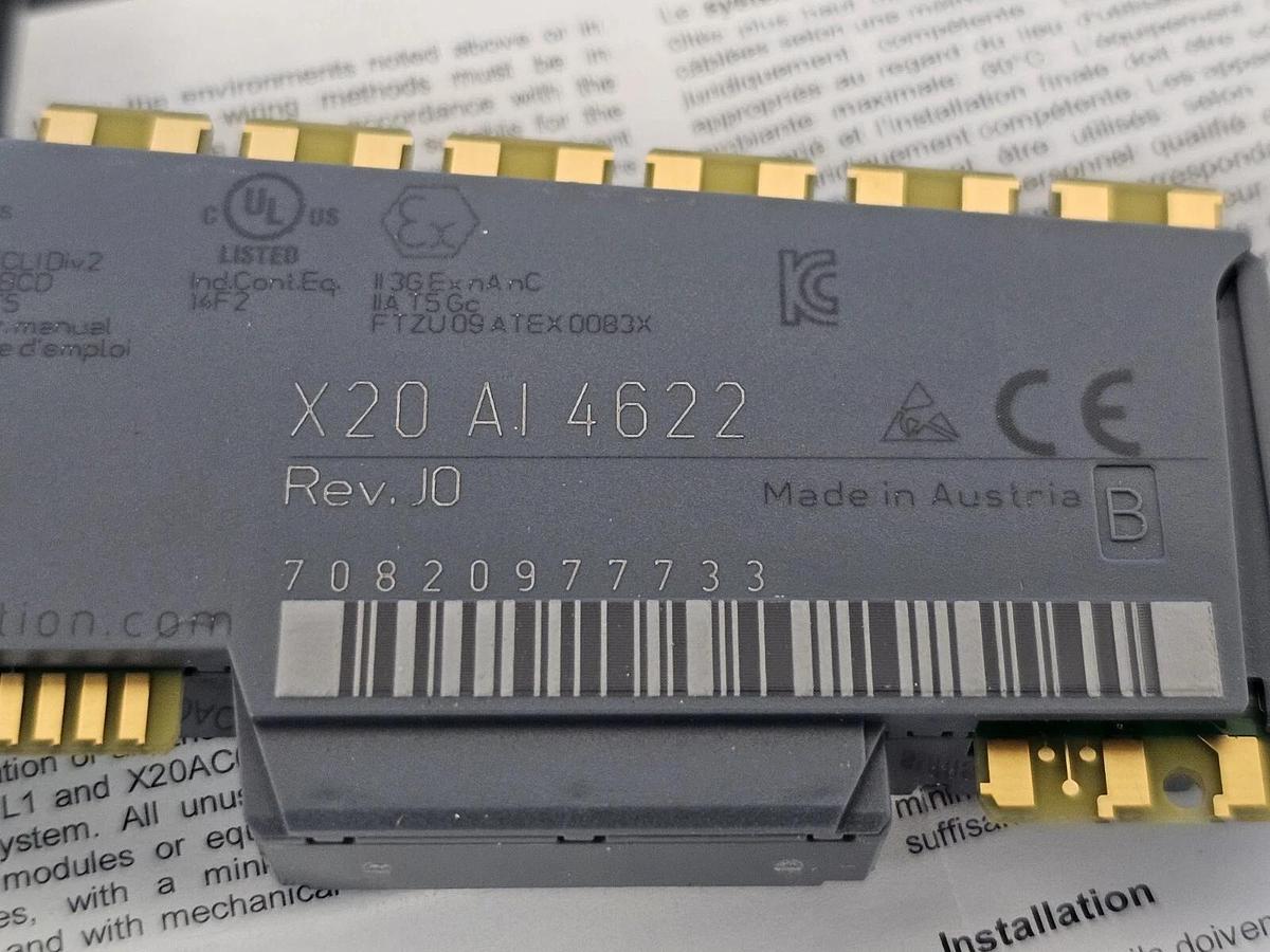 Used NIB B&R X20AI4622 INPUT MODULE X20 SYSTEM X20 AI 4622