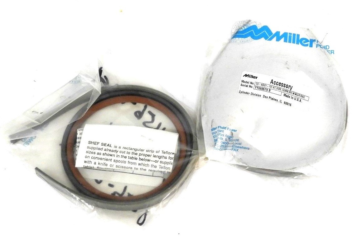 Used LOT OF 2 NEW MILLER FLUID POWER 191-KB001-100 KIT, BORE, 100MM, MH, W/WEAR RING